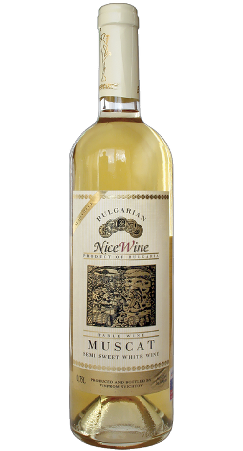 Вино "NICE WINE" MUSCAT белое, полусладкое, столовое, 0,7 л.