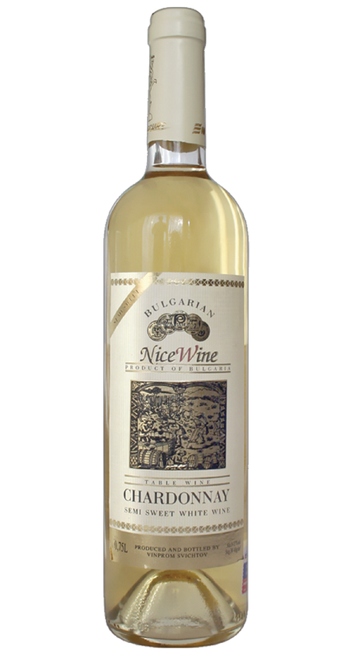Вино "NICE WINE" CHARDONNAY белое, полусладкое, столовое, 0,7 л.