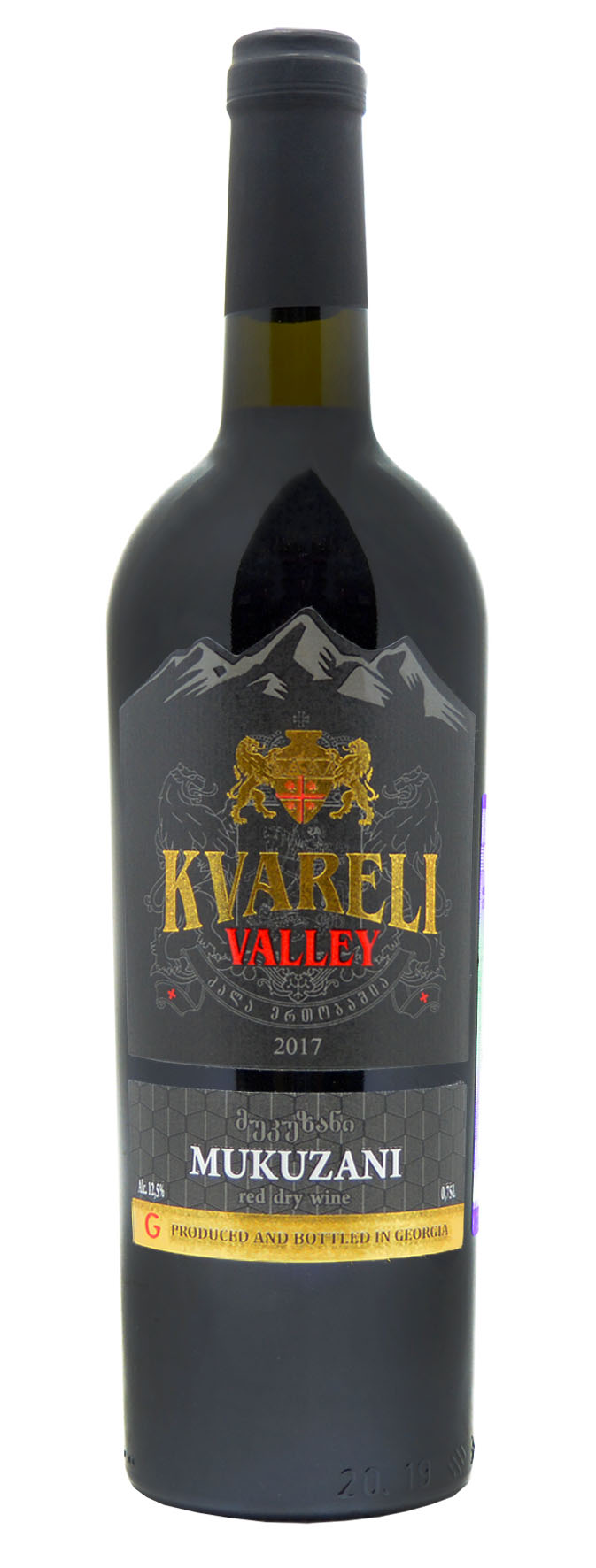 Вино «KVARELI VALLEY» MUKUZANI, красное сухое, защищенного наименования места происхождения - регион Кахетия, 0,7 л.
