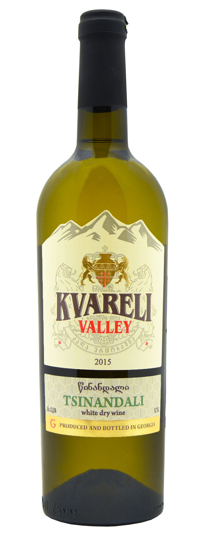 Вино «KVARELI VALLEY» TSINANDALI, белое сухое, защищенного наименования места происхождения - регион Кахетия, 0,7 л.